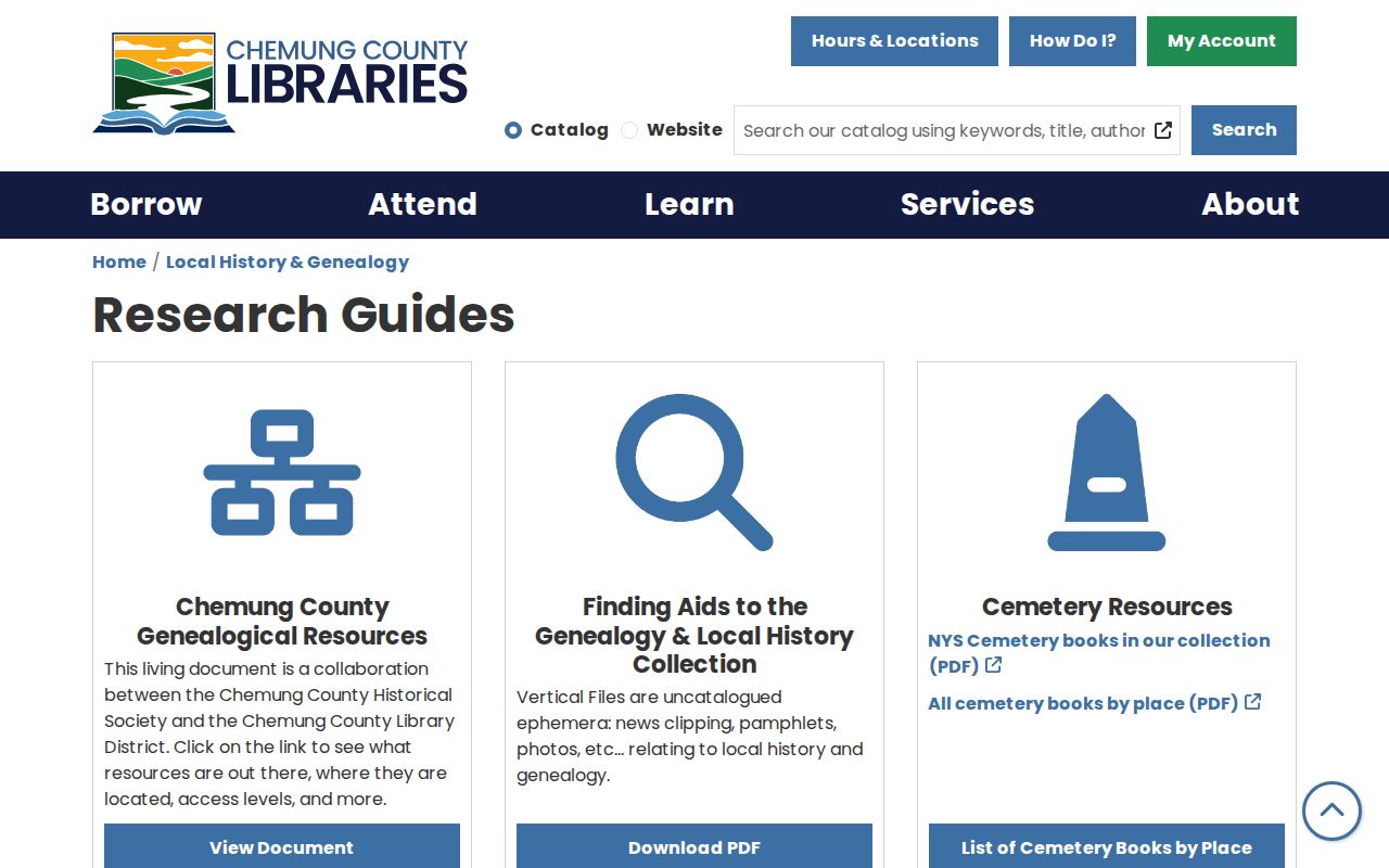 Elmira previous residents research guides at Steele Memorial Library