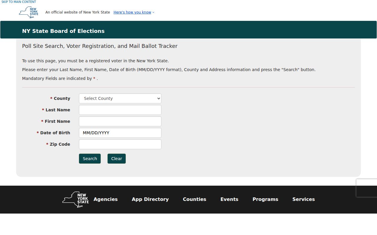 Elmira residents directory New York voter lookup fields